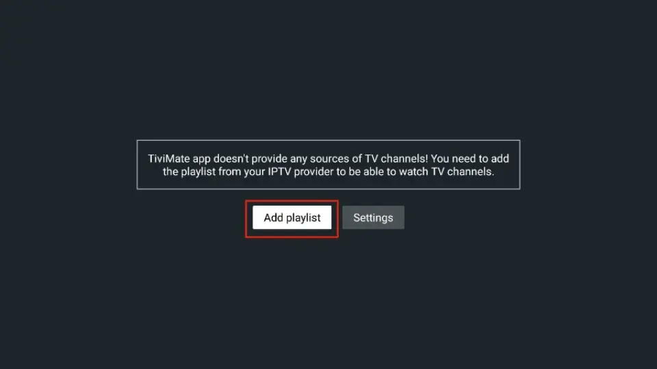 Select Add Playlist in TiviMate