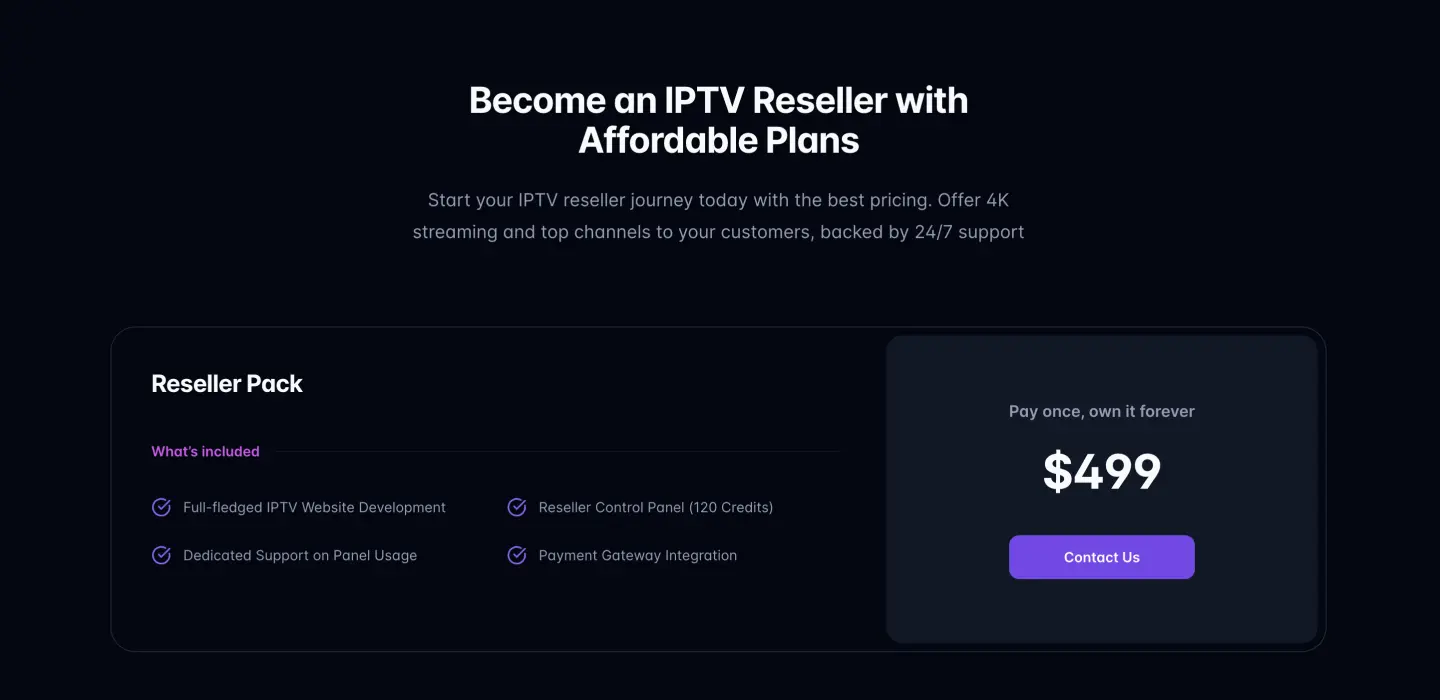 Reseller opportunities on IPTVShow